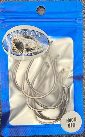 Ratl'N Cat Tackle Black Carbon Offset Circle Hooks 10-Pack