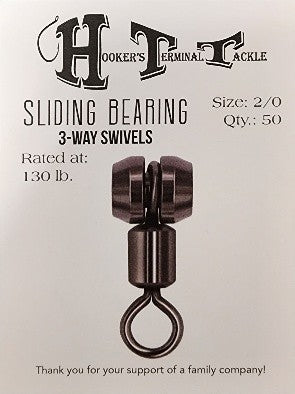 Hookers Terminal Tackle Sliding Bearing 3-Way Swivels