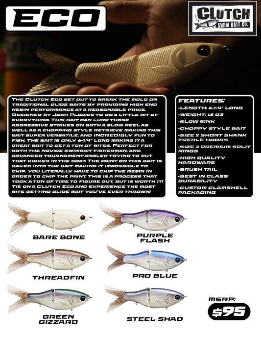 Clutch Swimbaits Eco Glide Bait - Green Gizzard