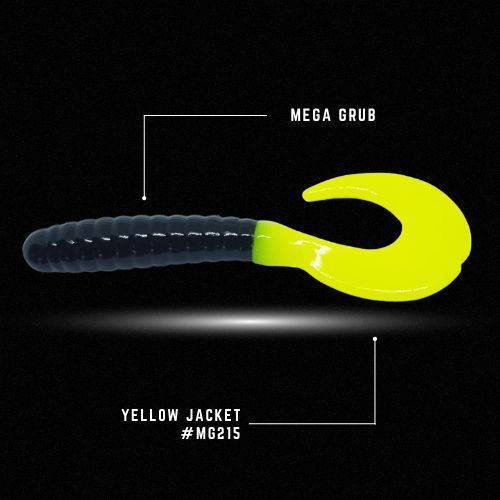 Crappie Monster Mega Grub - Yellow Jacket
