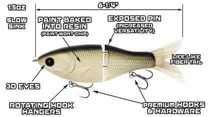 Clutch Swimbaits Eco Glide Bait - Bare Bone
