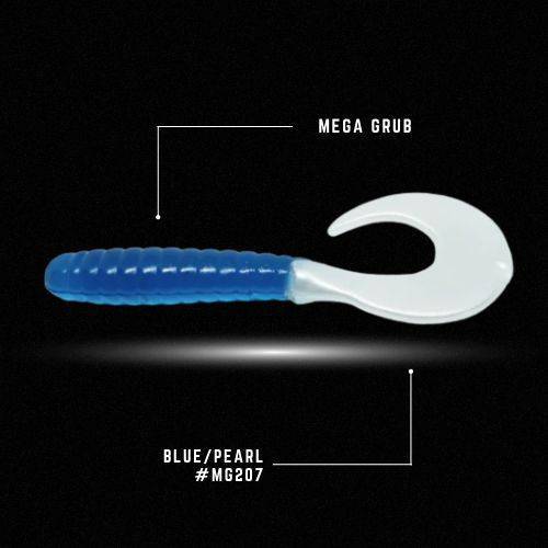 Crappie Monster Mega Grub - Blue/Pearl